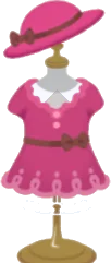 ピンク色の人形衣装の画像