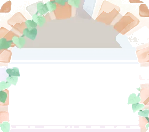 庭へ続くレンガのアーチの画像