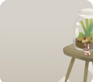 多肉植物とスツールの画像