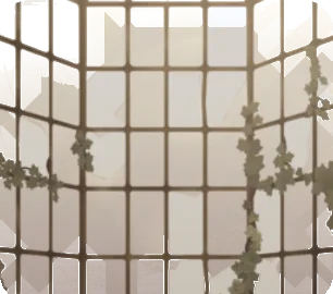 放置されていた古い窓の画像