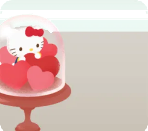 ハローキティのぬいぐるみ展示台の画像