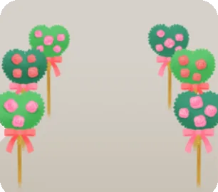 ハートの植木フェンスの画像