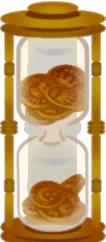 金貨の砂時計の画像