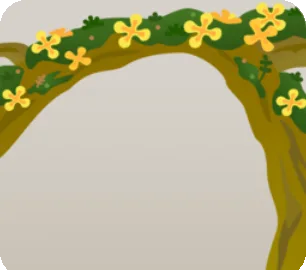 金木犀の花が積もった木のアーチの画像