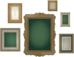 照らされた額縁の画像