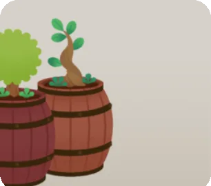 樽の植木鉢の画像
