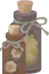 薬草が入った瓶たちの画像