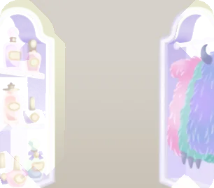 コスメ棚とクローゼットの画像
