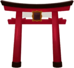歴史を感じる赤鳥居の画像