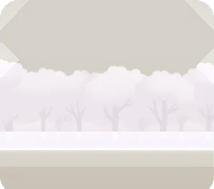 遠くに見える桜並木の画像