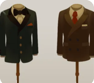 2体の紳士服のトルソーの画像