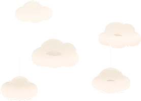 雲のモビールの画像