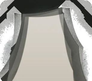 垂れ下がる黒いカーテンの画像
