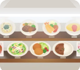 洋食屋さんのショーケースの画像