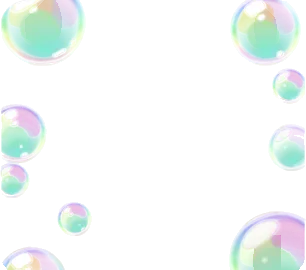 輝くシャボン玉の画像