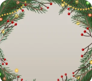 クリスマスグリーンフレームの画像