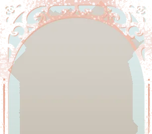 ピンク色のラメ付き切り絵フレームの画像