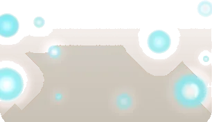 神殿の水辺に集まる光虫たちの画像