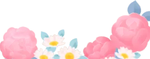 薔薇とノースポールのフレームの画像