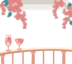 リゾートのベランダのミニチュアの画像