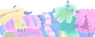 積み上がったモフモフ衣装の画像