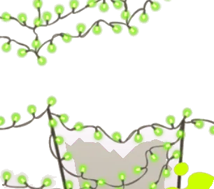 怪しく光る蜘蛛の巣ライトの画像