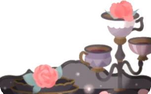 静かな夜のお茶会の前景の画像