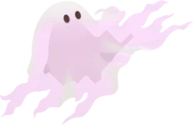 手前に現れた布おばけの画像