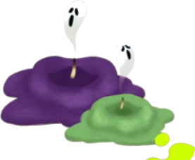おばけが出たロウソクの画像