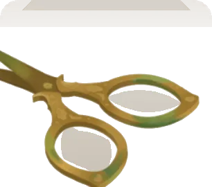 古びた金の裁縫はさみの画像