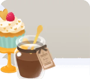カップケーキとチョコプリンの画像