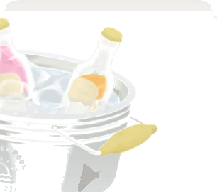 冷えたカラフルドリンクの画像