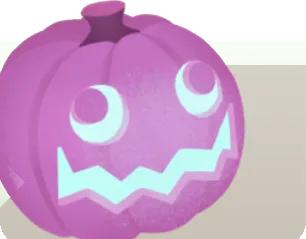 カボチャランタンの飾り・パープルの画像