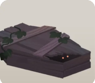 朽ちた棺の画像