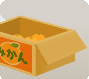 みかん入りダンボールの画像