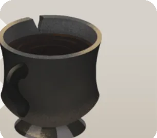 少し欠けたコーヒーカップの画像