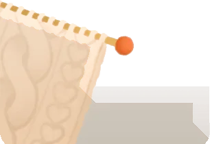 編み途中のニットの画像