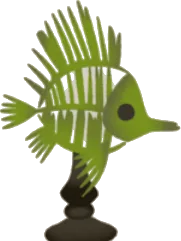 古代魚の骨格模型の画像
