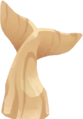 木彫りのクジラの画像