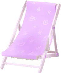 馴染みのある記号柄のデッキチェアの画像