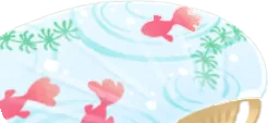 金魚柄のうちわの画像