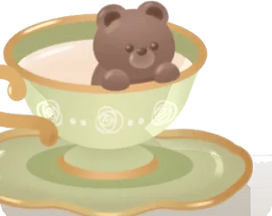 テディベアチョコとホットミルクの画像