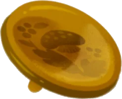 金色のキノコのボタンの画像