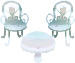 キノコの机と椅子の画像