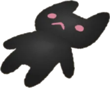 黒い猫のぬいぐるみの画像