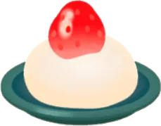 美味しそうな小さめの苺大福の画像