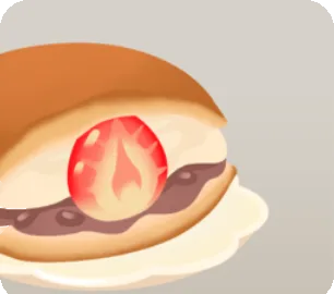 苺が入った分厚いどら焼きの画像