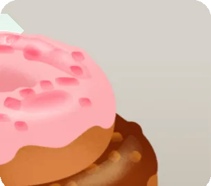 定番のいちごとチョコのドーナツの画像