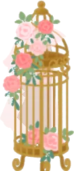 バラの入った籠の画像