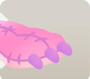 ドラゴンのぬいぐるみ・足の画像